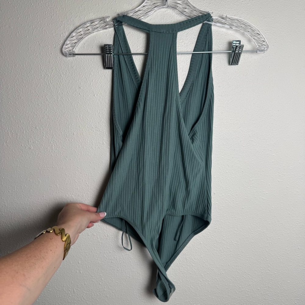 Intimately Free People Teal Ribbed thong‎ Bodysuit - Picture 8 of 9
